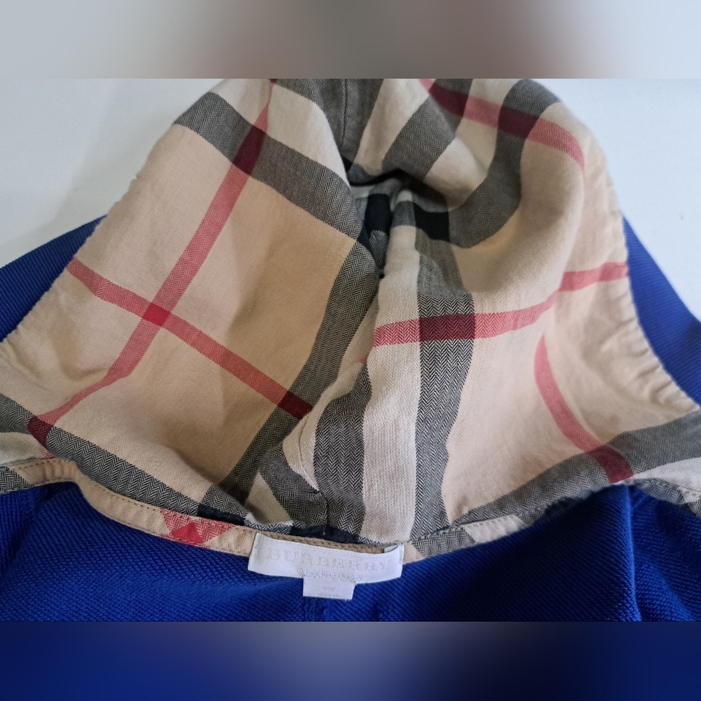 Burberry Children Kids Boys Full Zip Hoodie Sweater Blue Nova Check sz 7Y 122cm - Picture 5 of 12